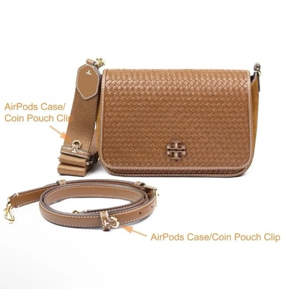 🆕- TORY BURCH THEA WOVEN FLAP SUEDE CROSSBODY. BRAND NEW Gorgeous